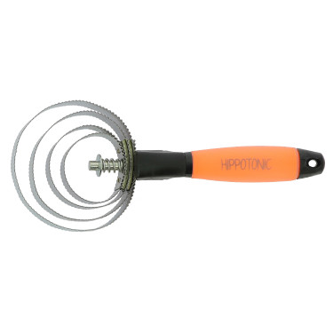 Étrille métallique ronde Hippo-Tonic Gel Orange néon