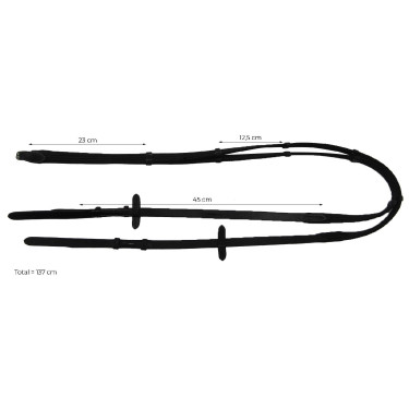 Rênes Supergrip épaisses Eric Thomas Pro Noir