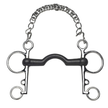 Mors Pelham Feeling caoutchouc droit passage de langue