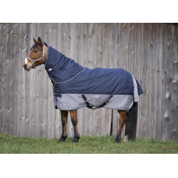 Couverture Equithème Tyrex 600D 150G Marine / gris Bleu