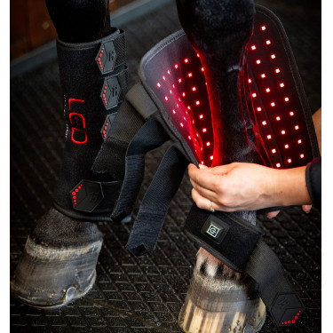 Guêtres de thérapie Horseware par lumière rouge LED Noir / noir