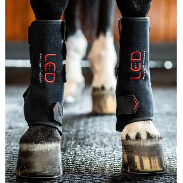 Guêtres de thérapie Horseware par lumière rouge LED Noir / noir