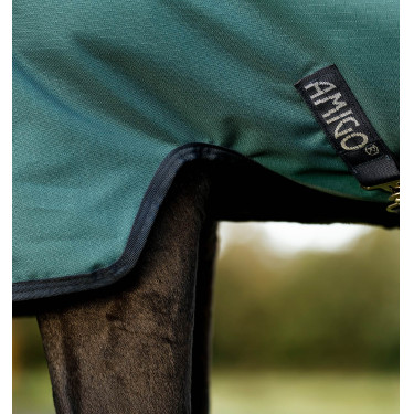 Couverture Horseware Amigo Ripstop 900D Poney Turnout 100g Vert dynastie / marine / argent