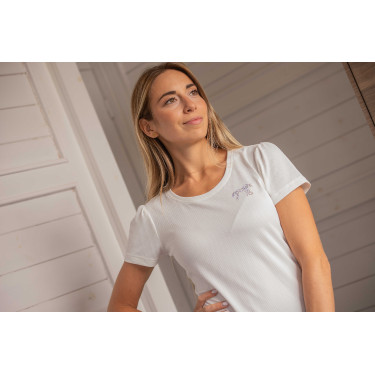 T-shirt Pénélope Techty manches courtes Écru Blanc