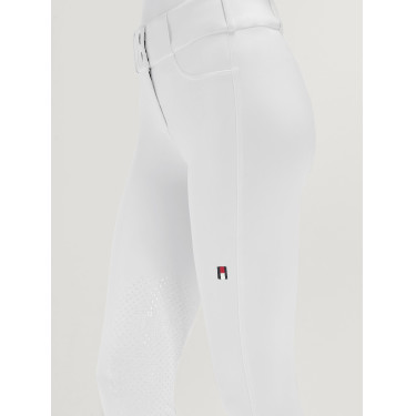 Pantalon Tommy Hilfiger Equestrian Lea grip genoux femme Blanc optique
