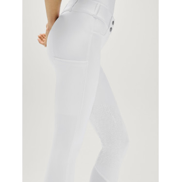 Pantalon Tommy Hilfiger Equestrian Lea grip genoux femme Blanc optique