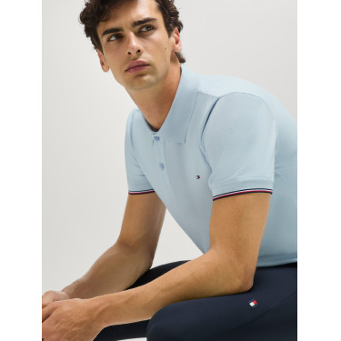 Polo manches courtes Davis Tommy Hilfiger Equestrian homme Bleu doux