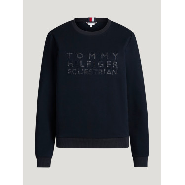 Pull col rond Belair à strass Tommy Hilfiger Equestrian femme Desert sky Bleu Pull col rond Belair à strass Tommy Hilfiger Equestrian femme Desert sky Bleu