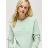 Pull col rond Belair à strass Tommy Hilfiger Equestrian femme Menthe belair Vert