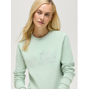 Pull col rond Belair à strass Tommy Hilfiger Equestrian femme Menthe belair Vert Pull col rond Belair à strass Tommy Hilfiger Equestrian femme Menthe belair Vert