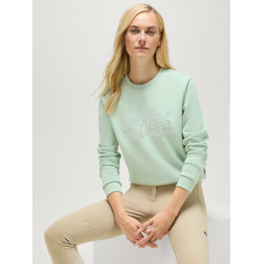 Pull col rond Belair à strass Tommy Hilfiger Equestrian femme Menthe belair Vert Pull col rond Belair à strass Tommy Hilfiger Equestrian femme Menthe belair Vert