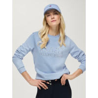 Pull col rond Belair à strass Tommy Hilfiger Equestrian femme Bleu doux