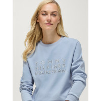 Pull col rond Belair à strass Tommy Hilfiger Equestrian femme Bleu doux