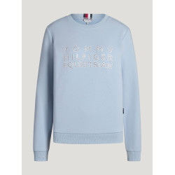Pull col rond Belair à strass Tommy Hilfiger Equestrian femme Bleu doux