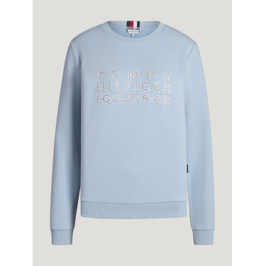 Pull col rond Belair à strass Tommy Hilfiger Equestrian femme Bleu doux