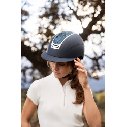Casque d'équitation ornement en cristal Horze Arix II Gris fumé