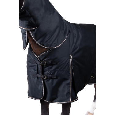 Couverture d'extérieur avec couvre-encolure Glasgow 100g poney Horze 600D Myrtille Gris