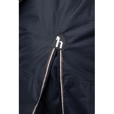 Couverture d'extérieur avec couvre-encolure Glasgow 100g poney Horze 600D Myrtille Gris