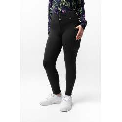Pantalon d'équitation Horze Mira enfant fond intégral Noir