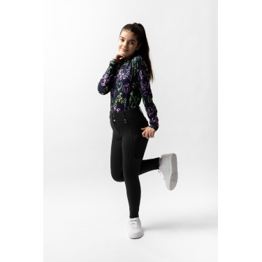 Pantalon d'équitation Horze Mira enfant fond intégral Noir
