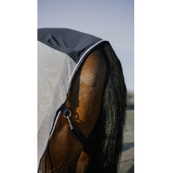 Couverture Equithème Flycool Marine / blanc Bleu