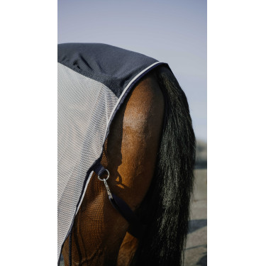 Couverture Equithème Flycool Marine / blanc Bleu