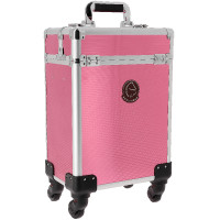 Coffre de pansage à roulette Je t'aime Equithème Rose / argent