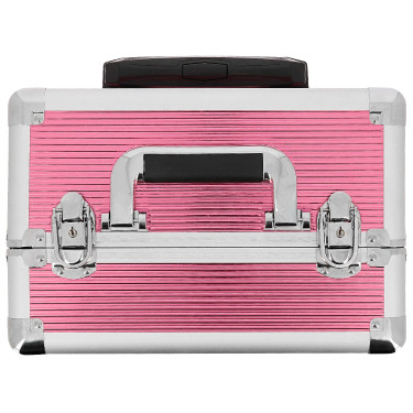 Coffre de pansage à roulette Je t'aime Equithème Rose / argent