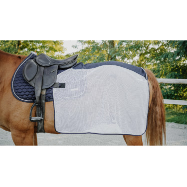Couvre-reins carré Equithème Flycool Marine / blanc Bleu Couvre-reins carré Equithème Flycool Marine / blanc Bleu