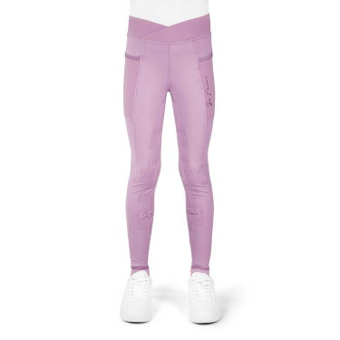 Legging Flora Enfant Je T'aime Equithème Mauve Violet Legging Flora Enfant Je T'aime Equithème Mauve Violet