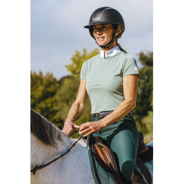 Polo concours Equithème Suzanne femme Vert clair Polo concours Equithème Suzanne femme Vert clair
