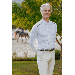 Polo de concours manches longues Equithème Adrien homme Blanc