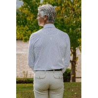 Polo de concours manches longues Equithème Adrien homme Blanc