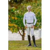 Polo de concours manches longues Equithème Adrien homme Blanc