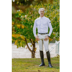 Polo de concours manches longues Equithème Adrien homme Blanc
