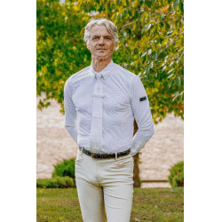 Polo de concours manches longues Equithème Adrien homme Blanc