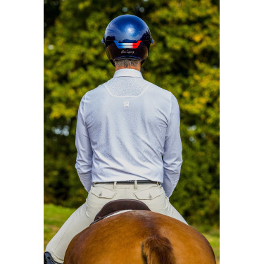Polo de concours manches longues Equithème Adrien homme Blanc