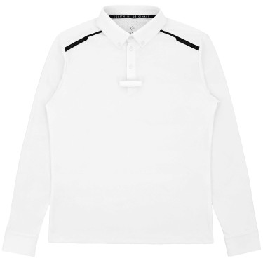 Polo de concours manches longues Equithème Adrien homme Blanc