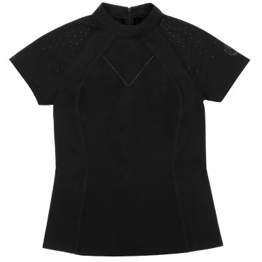 Polo Je t'aime Equithème Claudia femme Noir