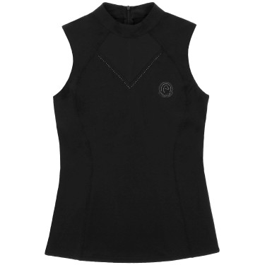 T-shirt sans manches Je t'aime Equithème Carla femme Noir