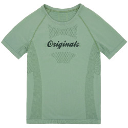 T-Shirt seamless manches courtes Equithème Elena femme Kaki