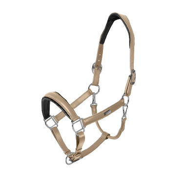 Licol en cuir Equestrian Stockholm anatomic scintillant Sable Beige