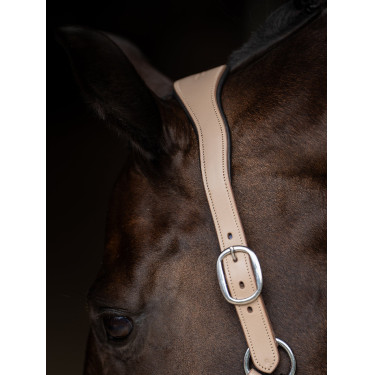 Licol en cuir Equestrian Stockholm anatomic scintillant Sable Beige
