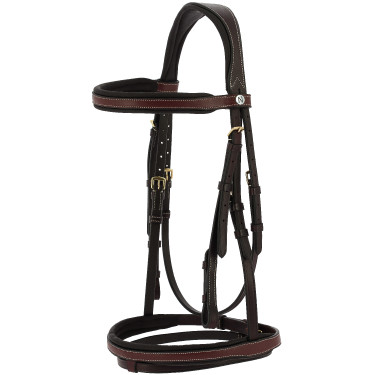 Bridon en cuir huilé Norton Pro London Havane Marron