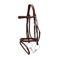 Bridon Muserolle Combinée Avec Mousqueton Dy'on Marron