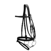 Bridon Cuir Plat Avec Mousquetons Dy'on Noir Bridon Cuir Plat Avec Mousquetons Dy'on Noir