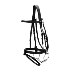 Bridon Cuir Plat Avec Mousquetons Working by Dy'on Noir Bridon Cuir Plat Avec Mousquetons Working by Dy'on Noir