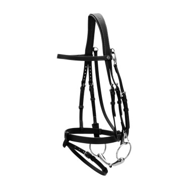 Bridon Cuir Plat Avec Mousquetons Working by Dy'on Noir Bridon Cuir Plat Avec Mousquetons Working by Dy'on Noir
