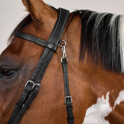 Bridon Cuir Plat Avec Mousquetons Working by Dy'on Noir