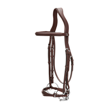 Bridon Muserolle Allemande Ajustable New English Collection by Dy'on Brun Marron